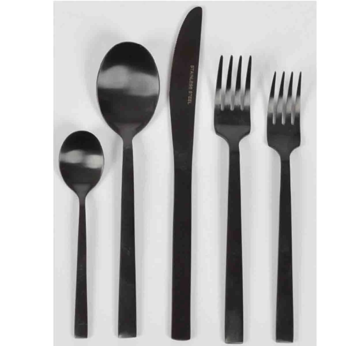 Cutlery 16pcs Mat Black - Image 2