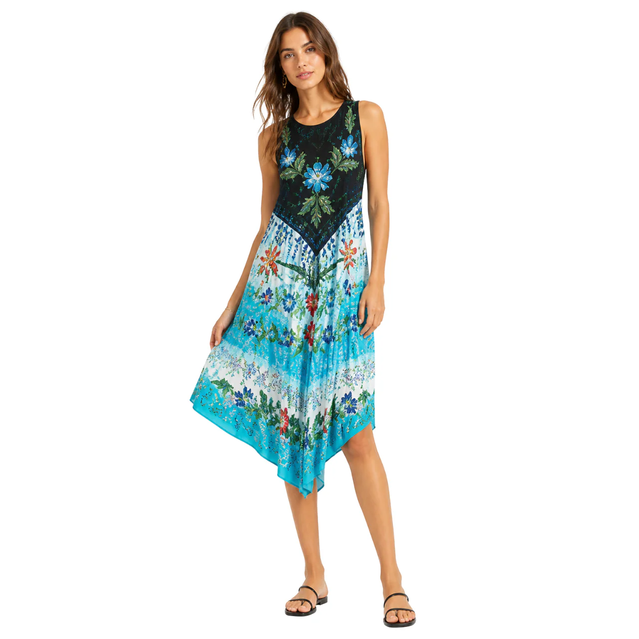 Embroidered V-Neck Sleeveless Midi Dress - Image 4