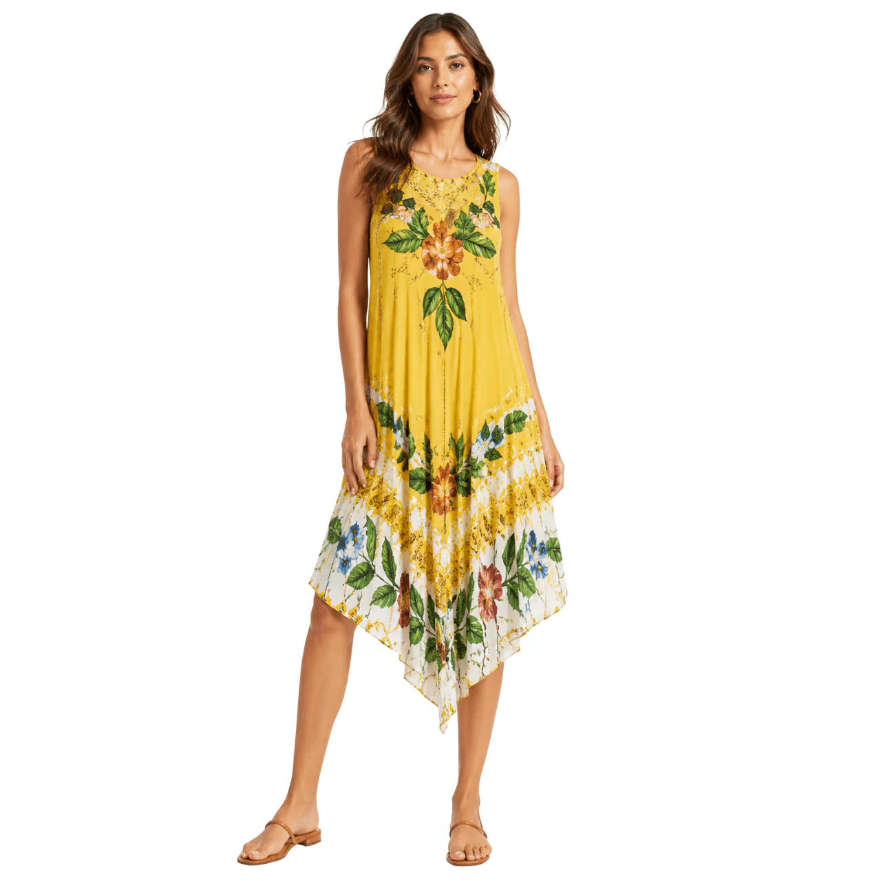 Embroidered V-Neck Sleeveless Midi Dress - Image 5