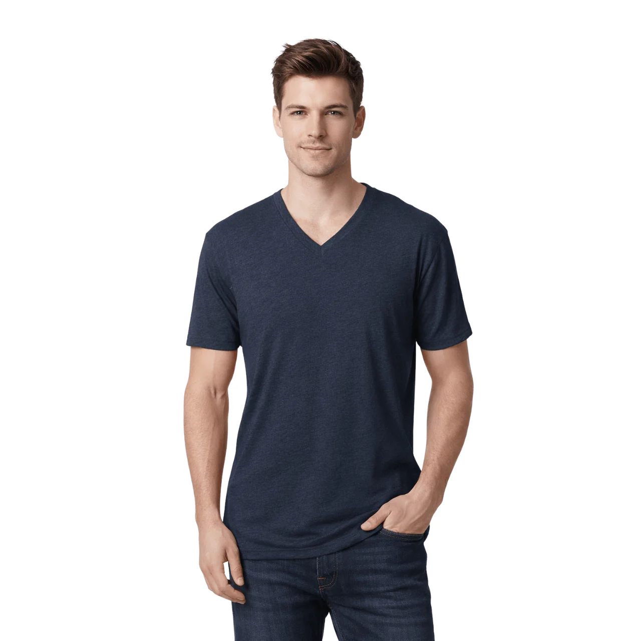 Essential V-Neck Cotton T-Shirt - Image 10