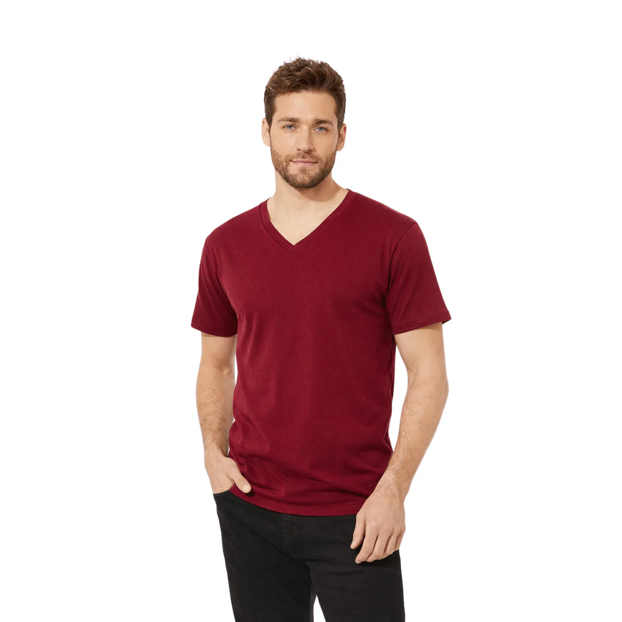 Essential V-Neck Cotton T-Shirt - Image 12