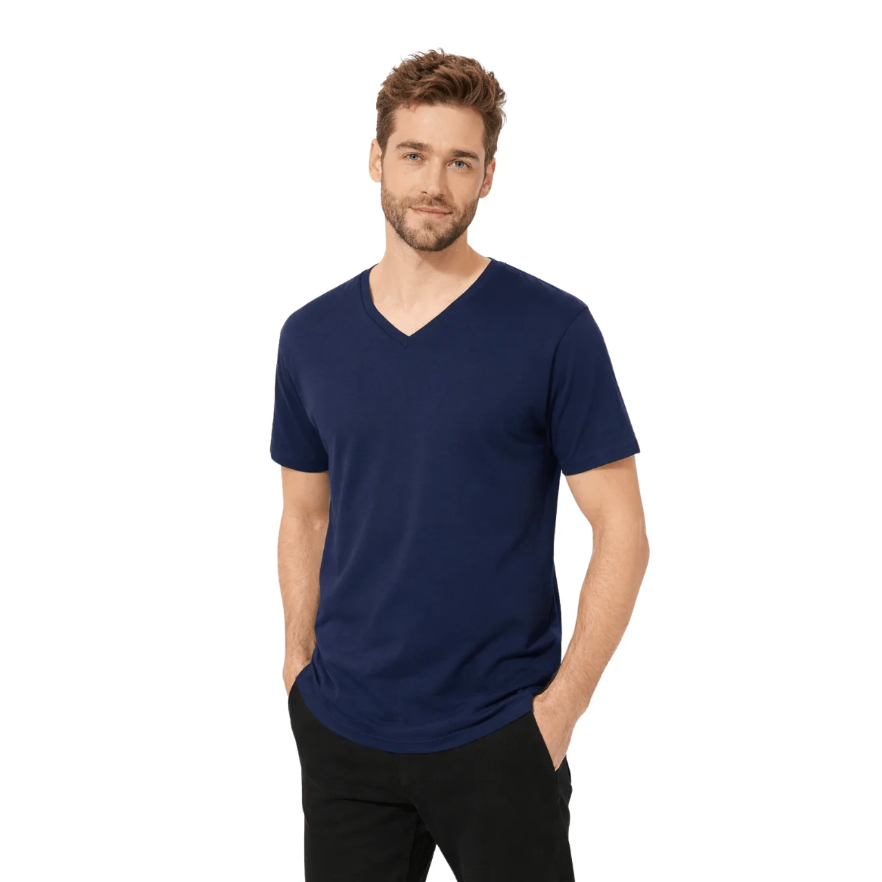 Essential V-Neck Cotton T-Shirt - Image 14