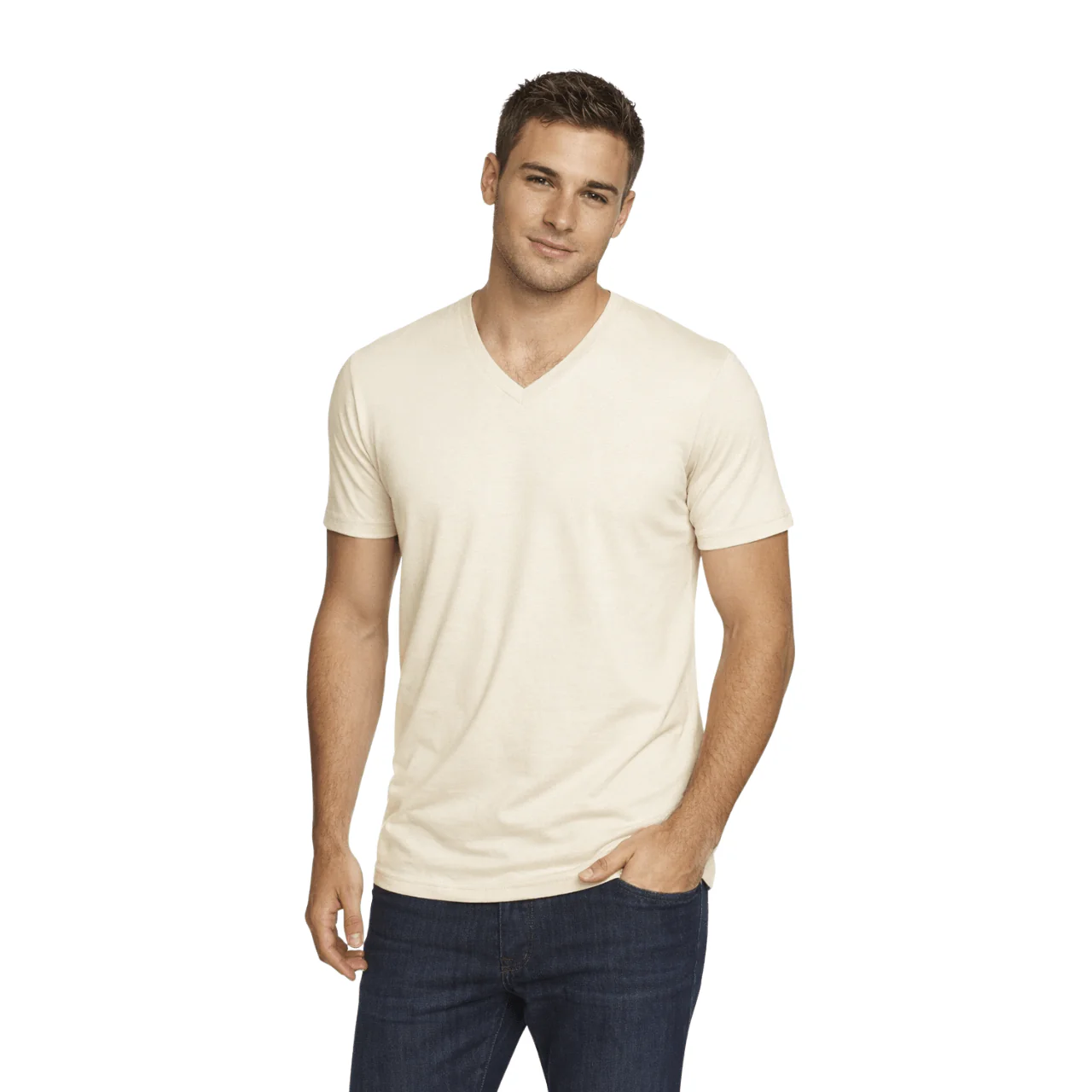 Essential V-Neck Cotton T-Shirt - Image 3