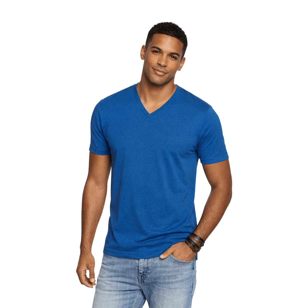Essential V-Neck Cotton T-Shirt - Image 4