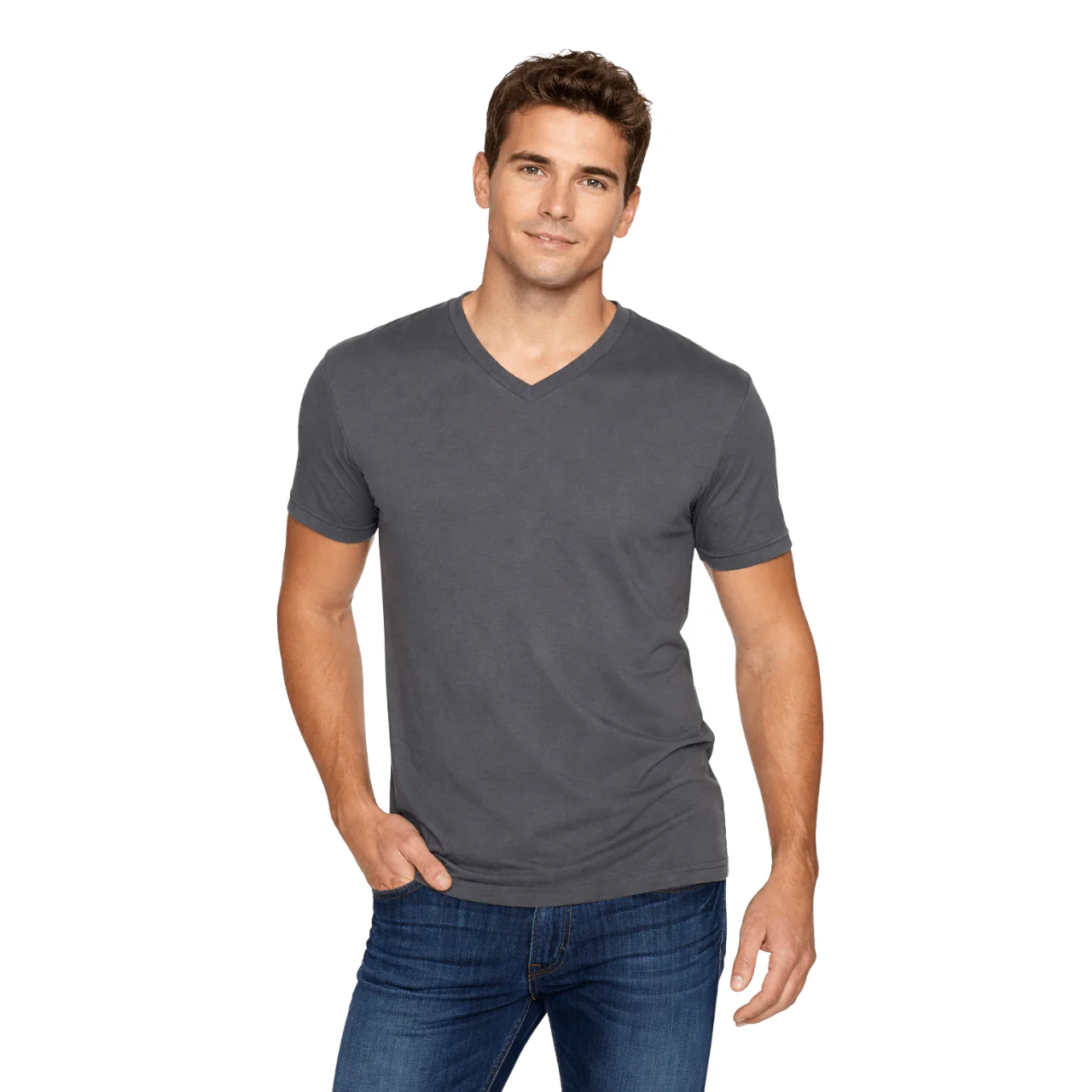 Essential V-Neck Cotton T-Shirt - Image 5
