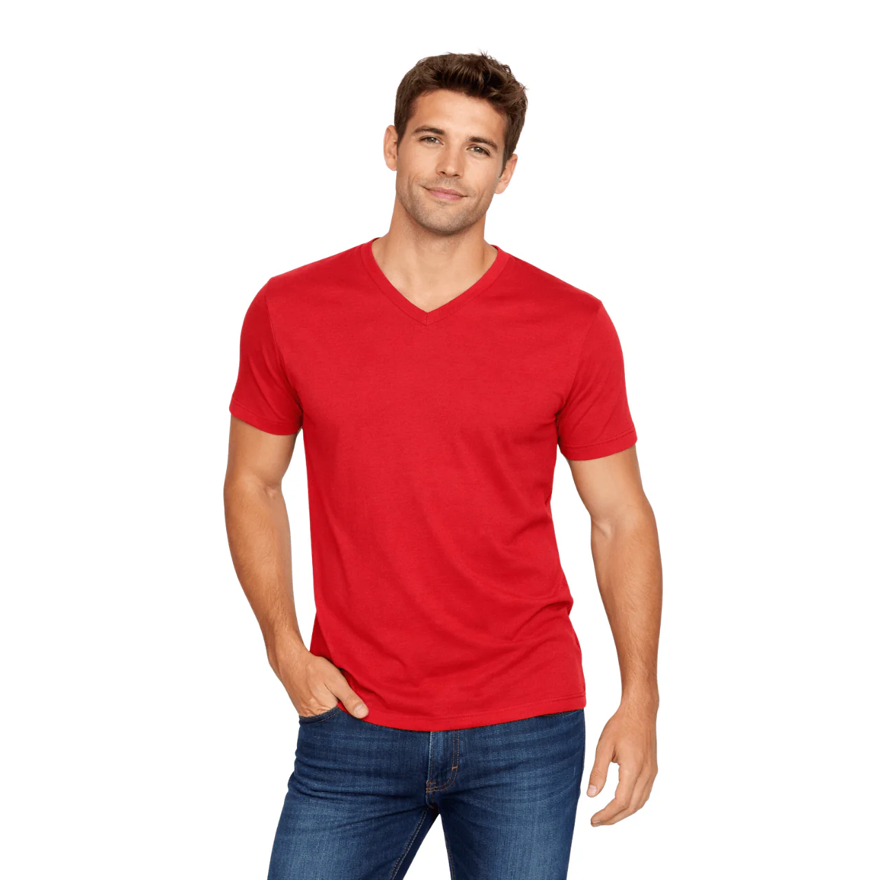 Essential V-Neck Cotton T-Shirt - Image 6
