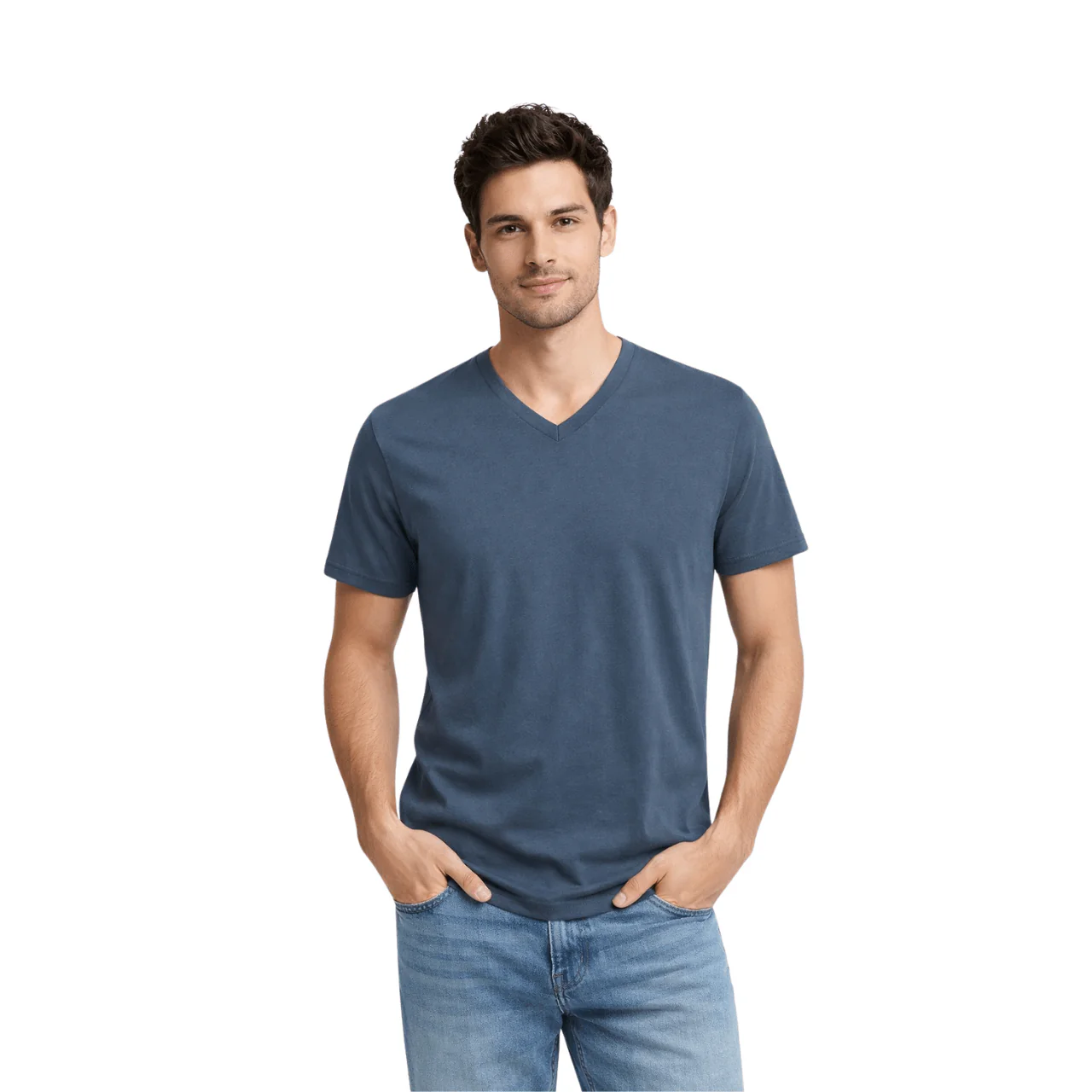 Essential V-Neck Cotton T-Shirt - Image 7