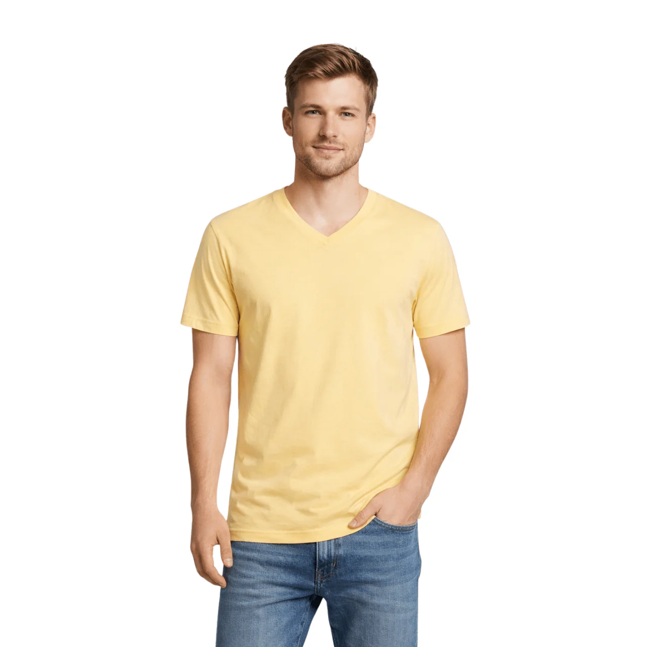 Essential V-Neck Cotton T-Shirt - Image 8