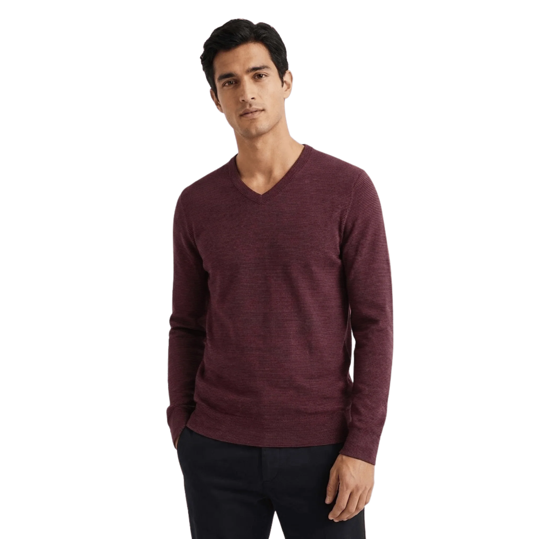 Fine Textured V-Neck Sweater
