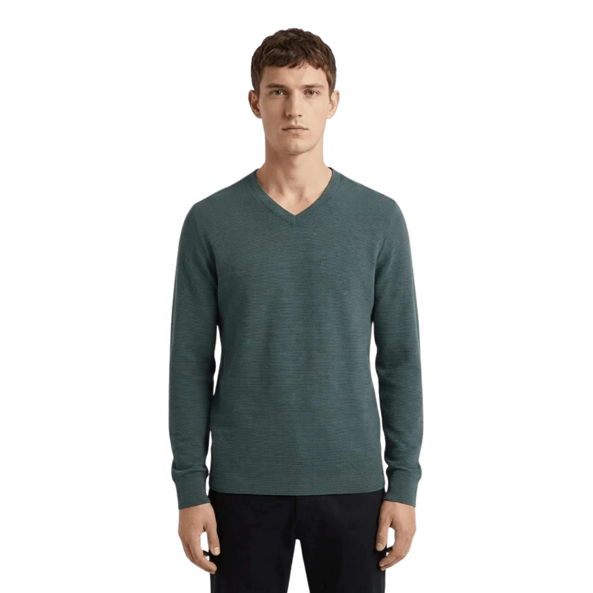 Fine Textured V-Neck Sweater - Image 4