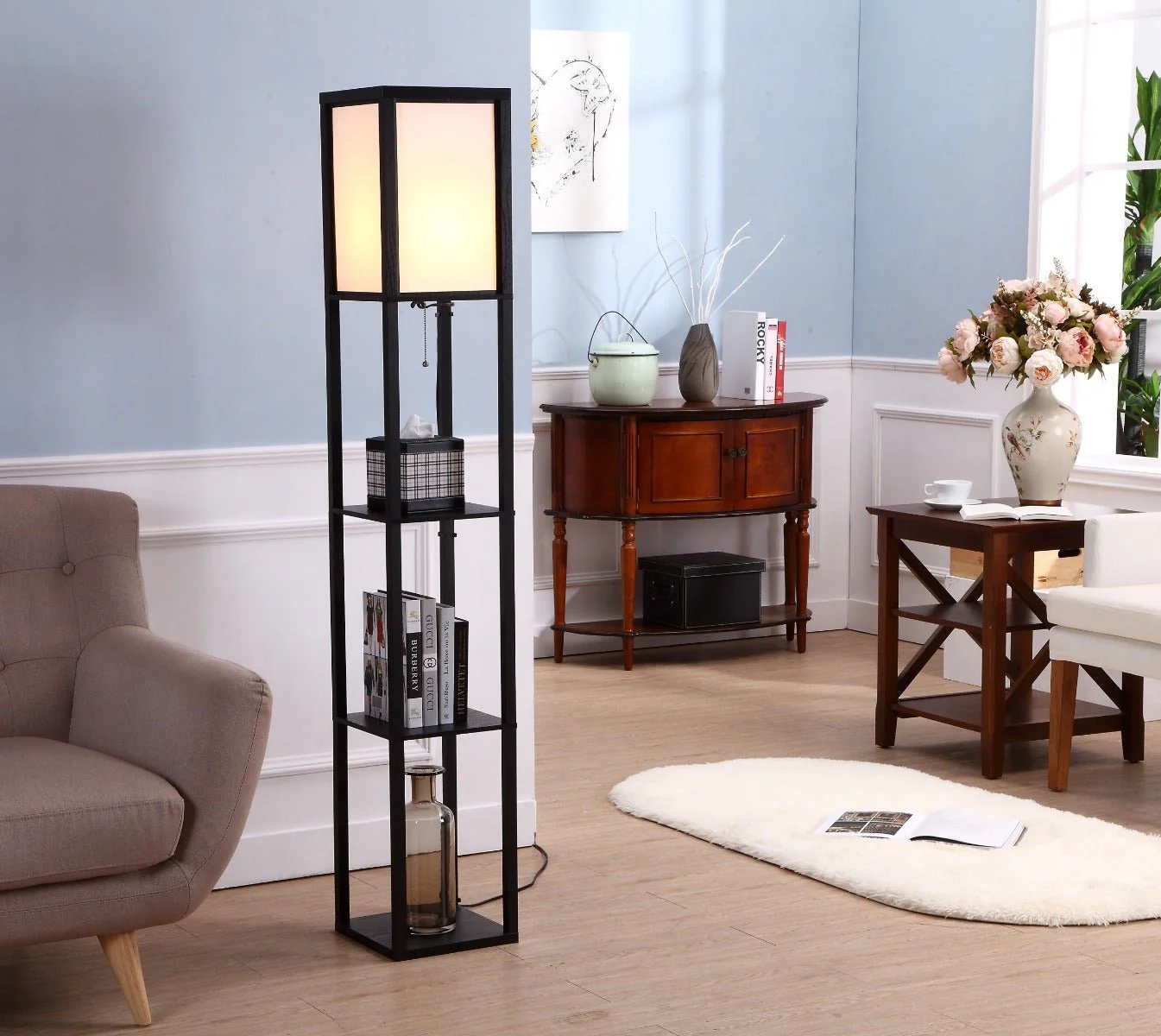 Floor Lamp with Shelf Organizer - Image 4