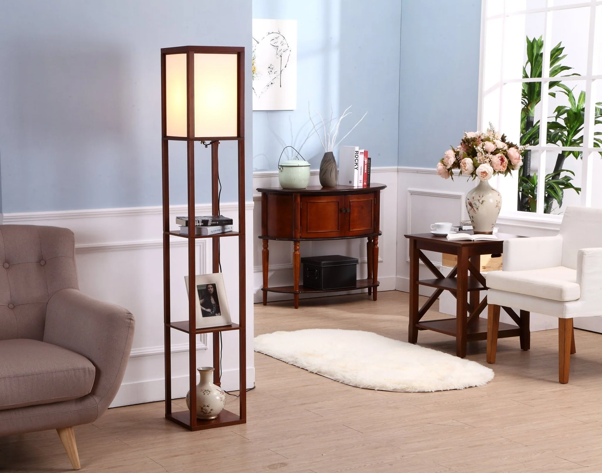 Floor Lamp with Shelf Organizer - Image 6