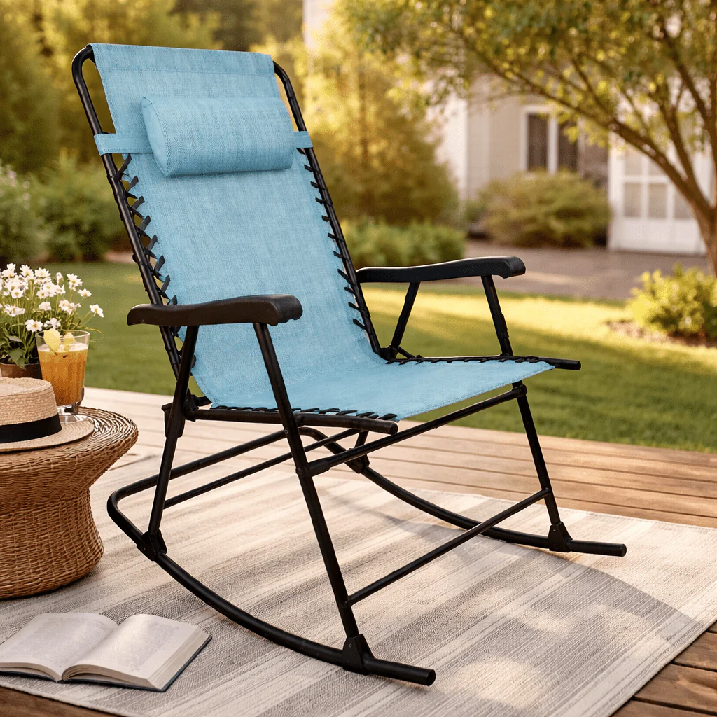 Folding Rocking Chair 165 x 65 x 110 cm - Image 2