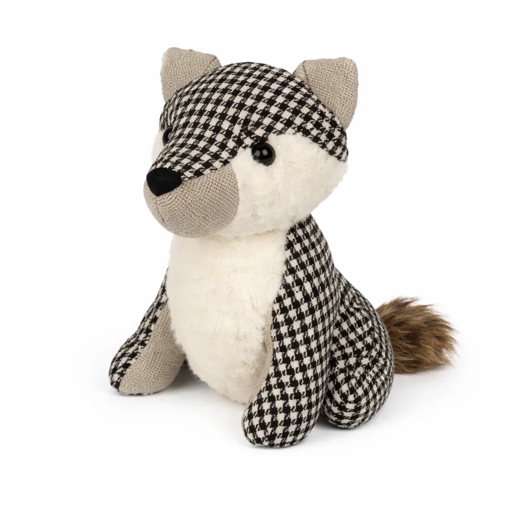 Fox Houndstooth Fabric Door Stopper