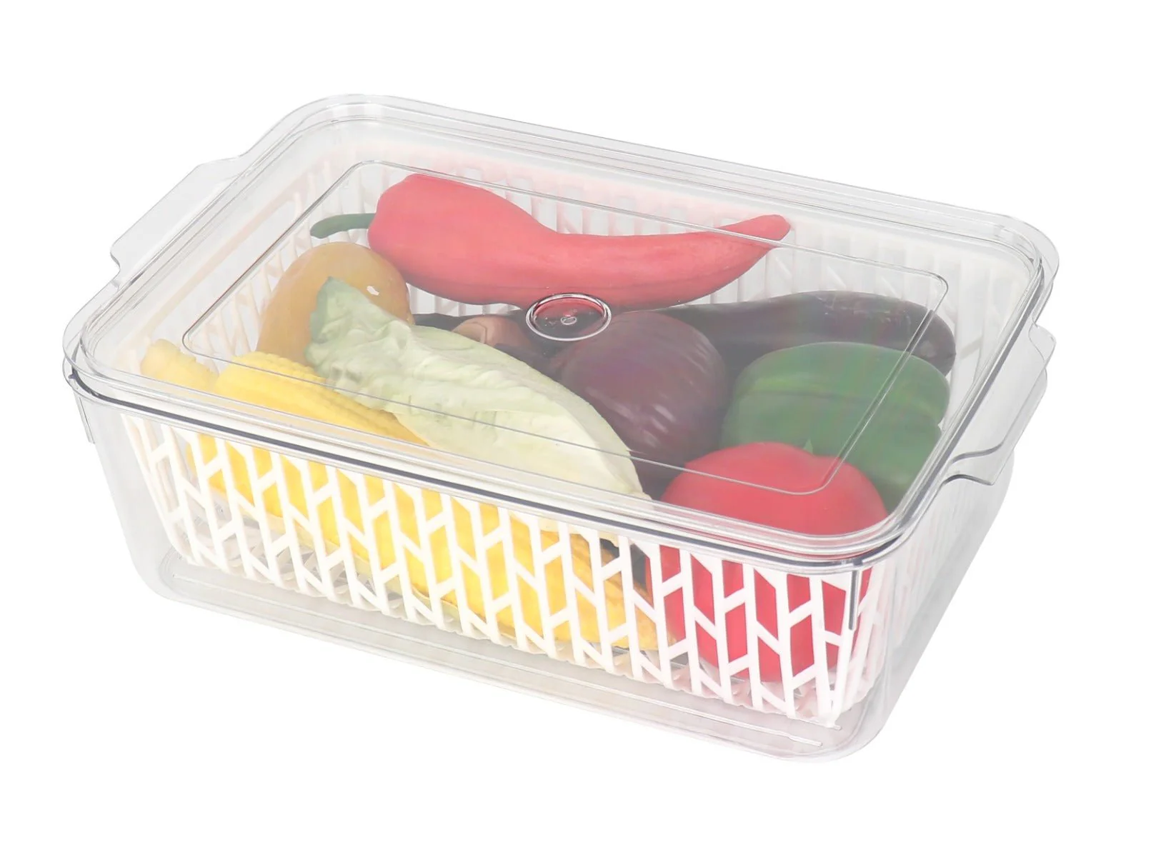 Fridge Storage Box With Colander 33.5*21.5*10cm - Image 2