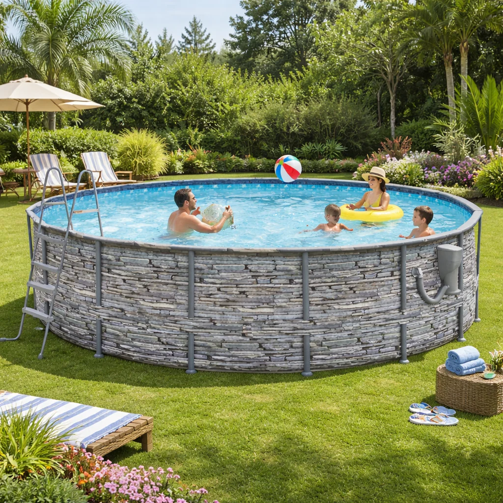 Funsicle Metal Frame Pool 18ft x 48in with Filter Pump & Skimmer
