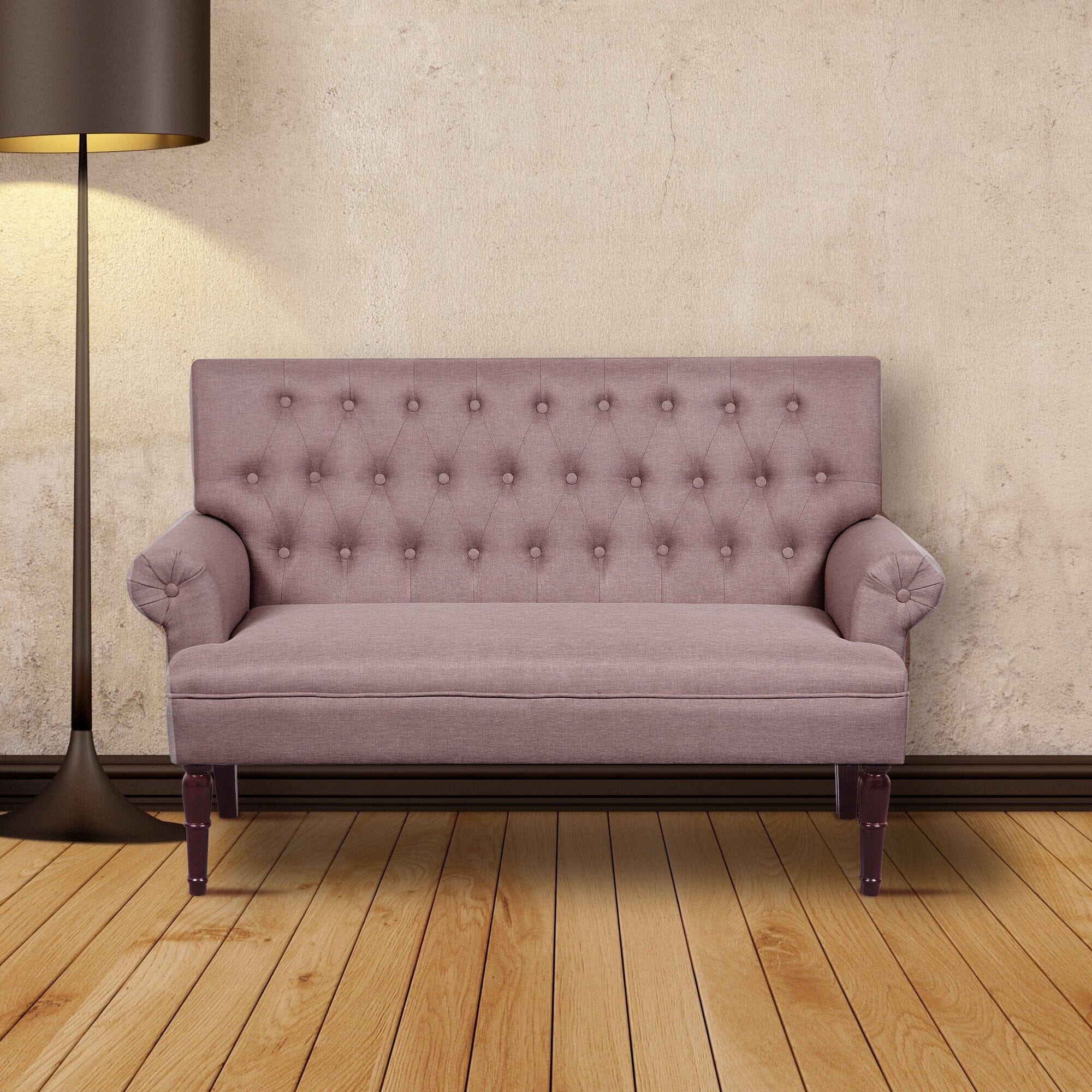 Gabriel - Tufted Faux Linen Loveseat in various colours - Image 5
