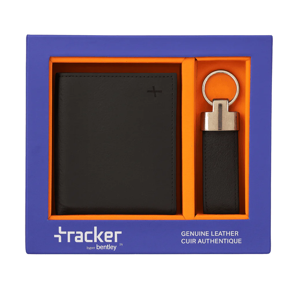 Genuine Leather Wallet & Keychain Gift Set – Tracker by Bentley