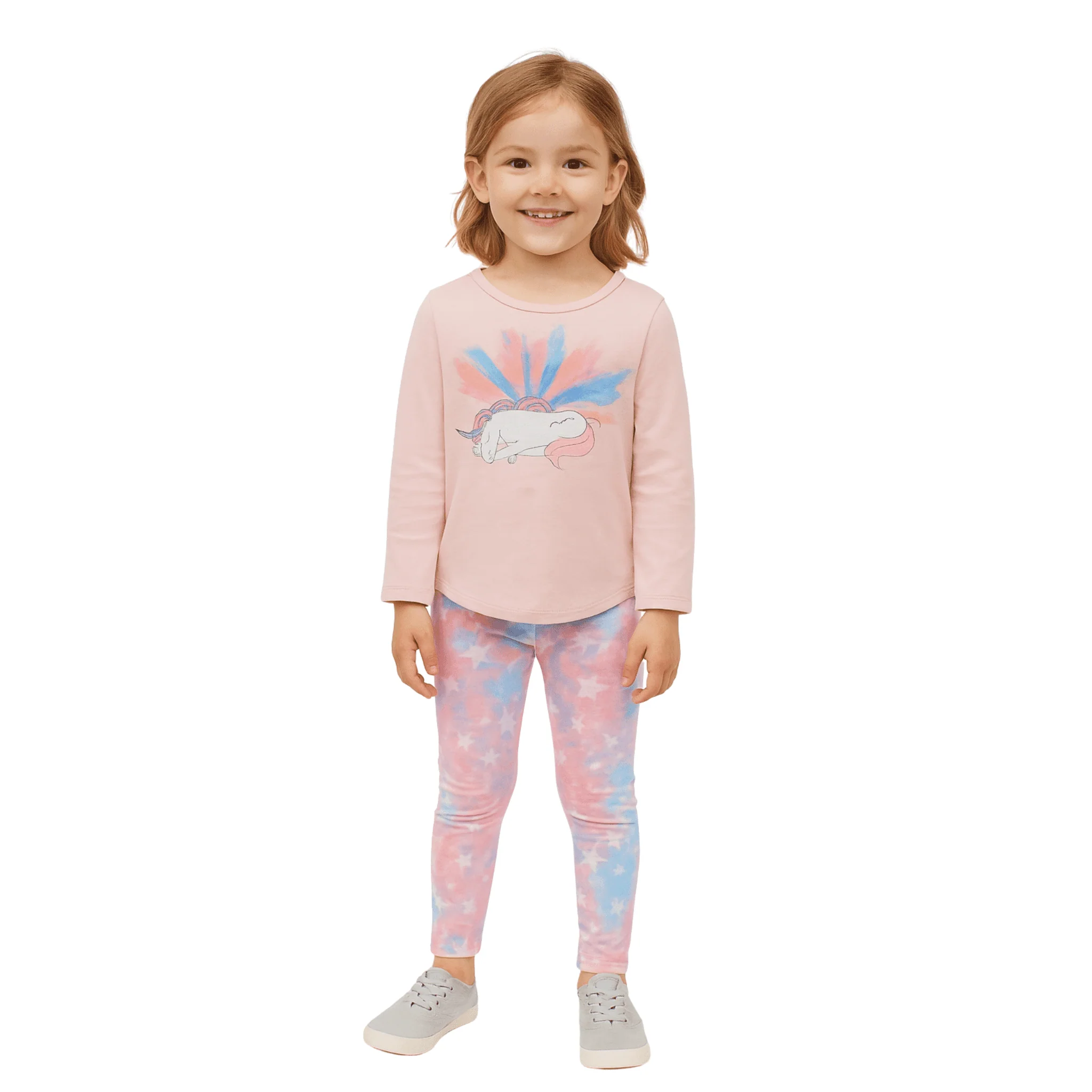Girls’ Printed Long-Sleeve Top and Legging Set 2 to 6 - Image 2