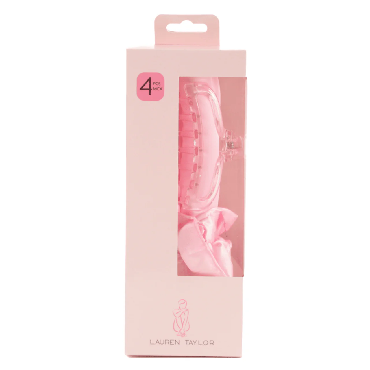 Hair Accessories Set – Pink Satin (4 Pieces) - Image 5