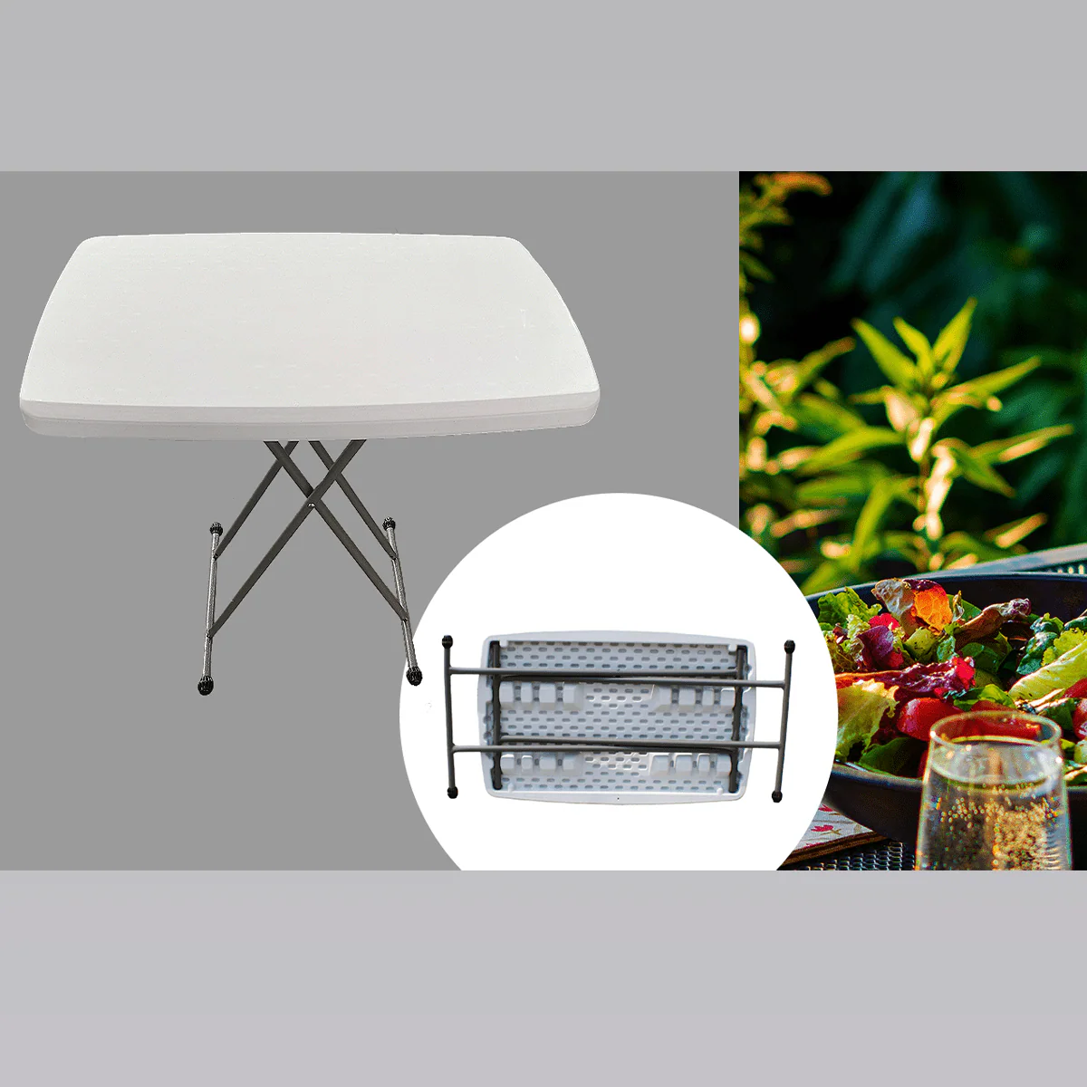 Height Adjustable Folding Table – Portable Compact Utility Table - Image 4