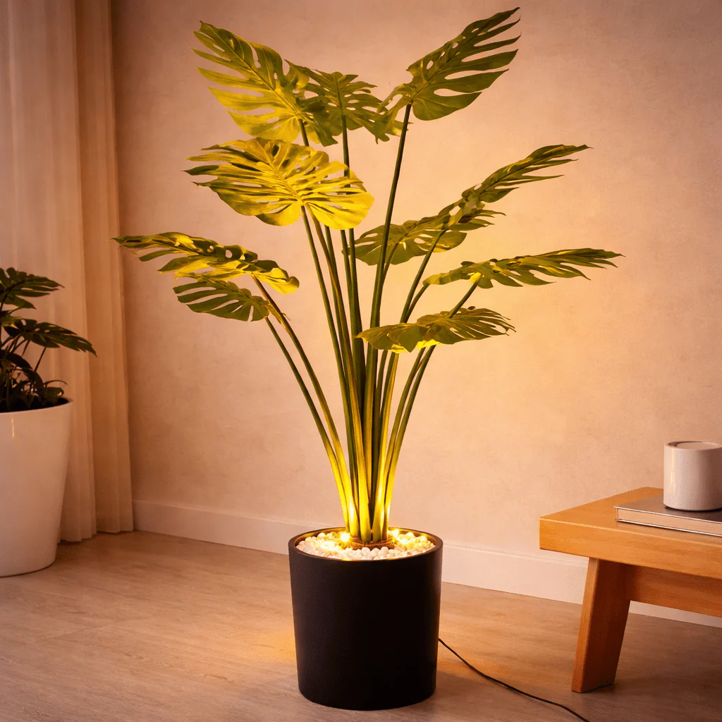 Illuminated Monstera Plant LED Spotlight – 120 cm