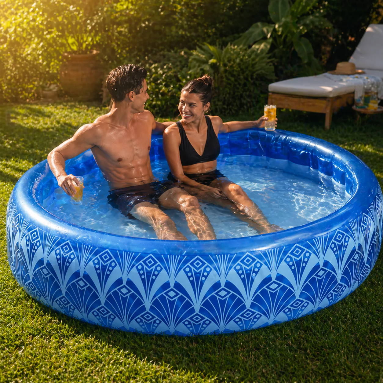Inflatable Pool – Bohemian Design – 168 cm