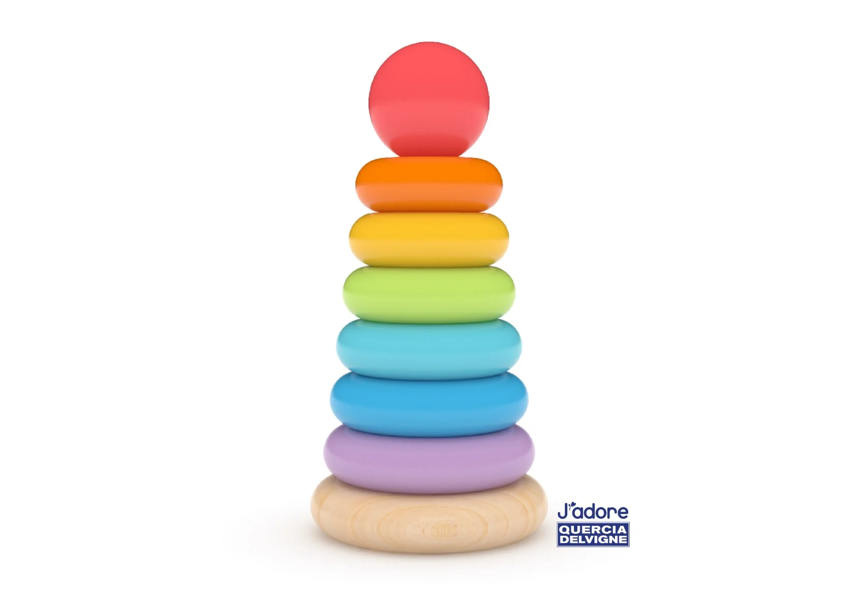J'adore Rainbow Wooden Ring Stacker  - Image 2