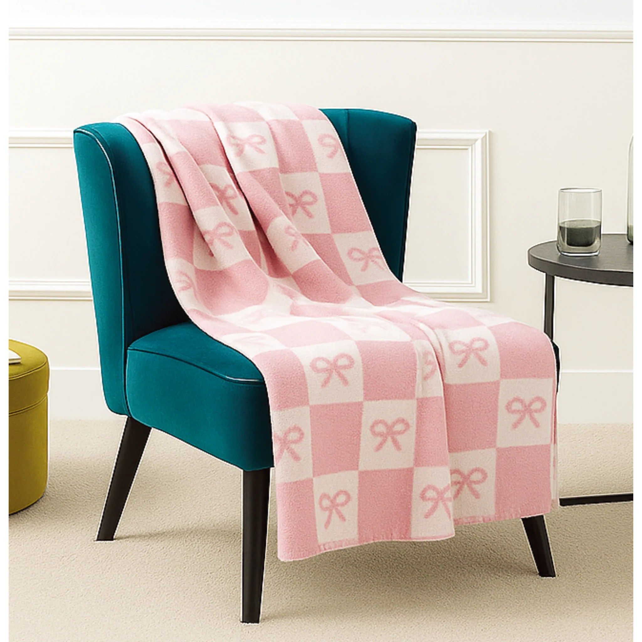 Jacquard Chenille Bow Throw 50x60”