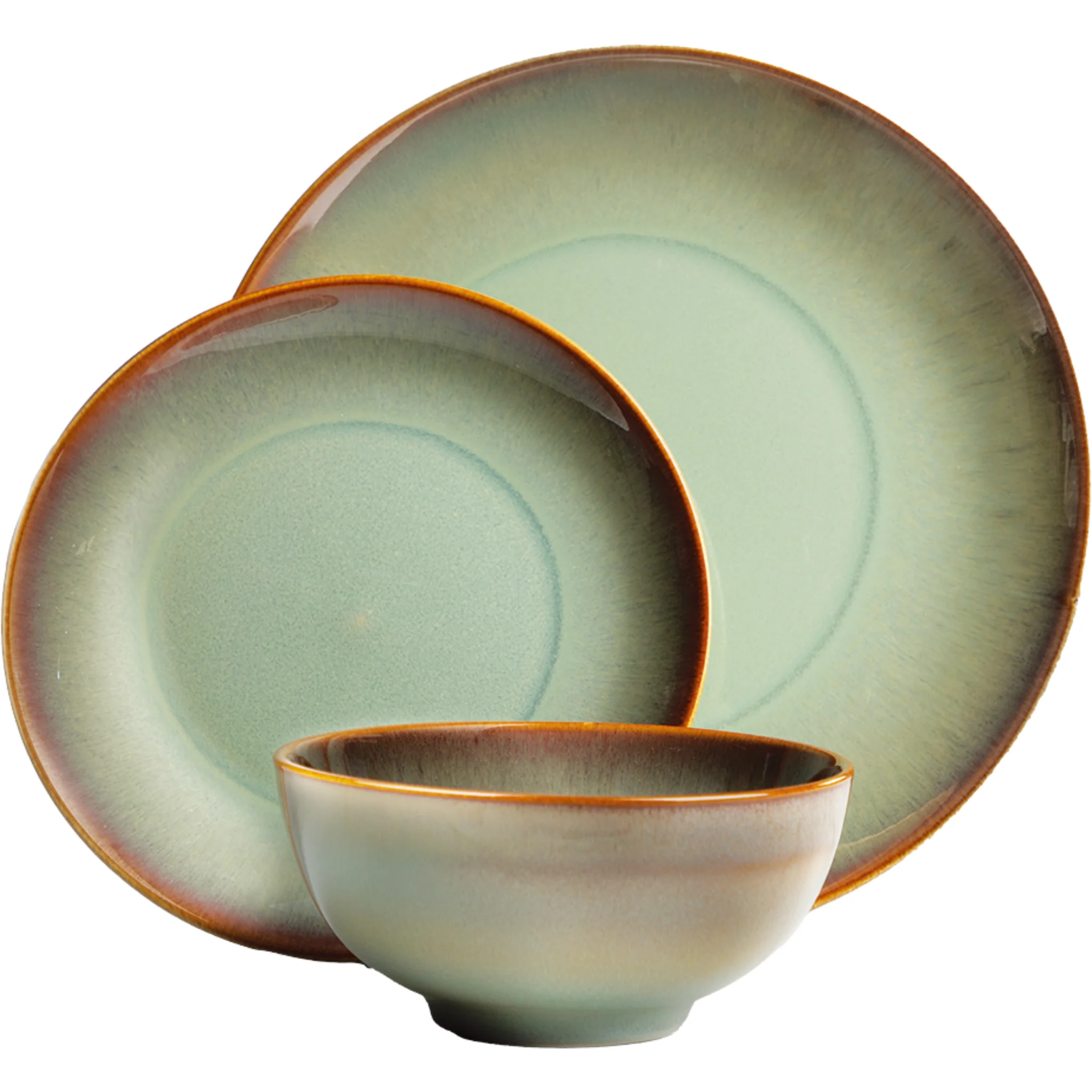 JADE - 12 Piece Dinner Sets Stoneware Reactive