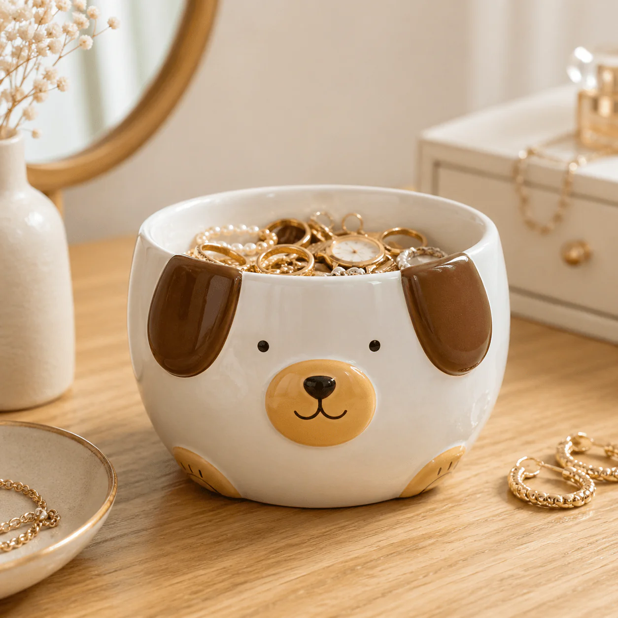 Kawaii Dog Ceramic Planter – Decorative Plant Pot - Image 2