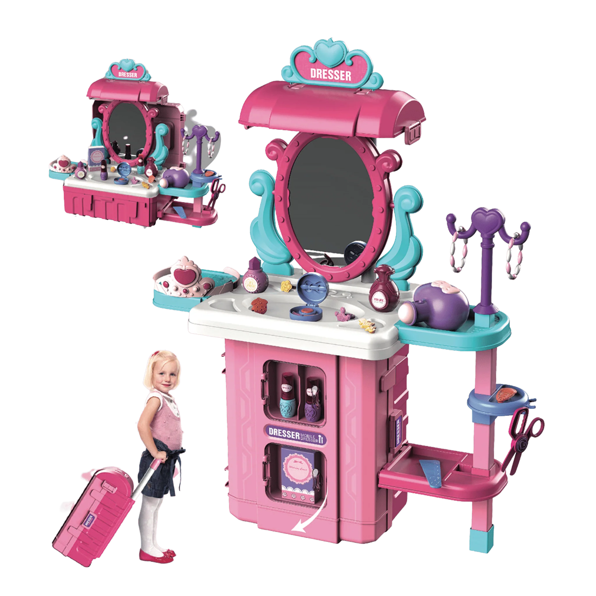 Kids 3 in 1 Dresser Luggage Case