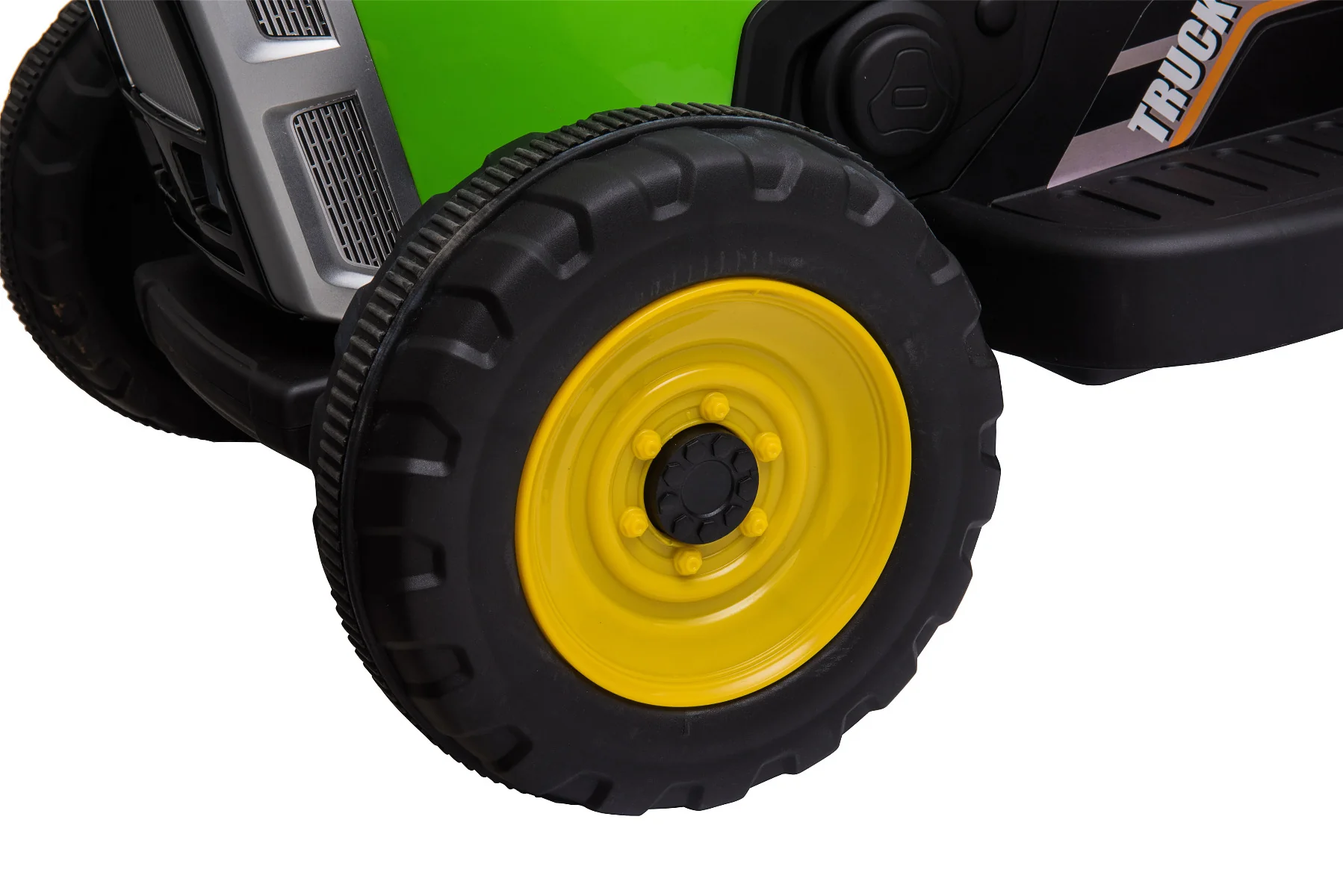 Kids GREEN Electric Ride-on Tractor with Trailer (12V Rechargeable Battery) - Image 6