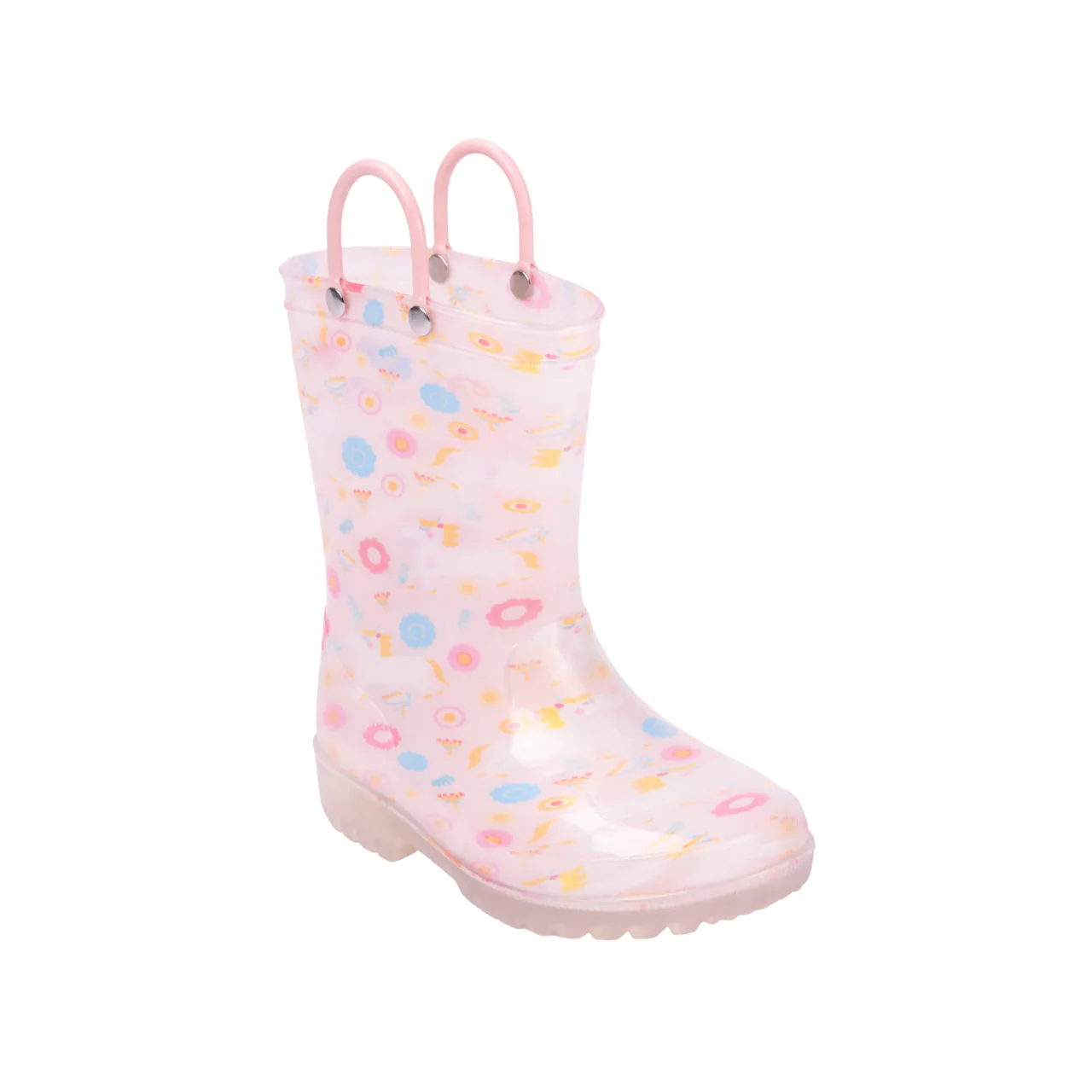 Kids’ Floral Print Rain Boots with Handles