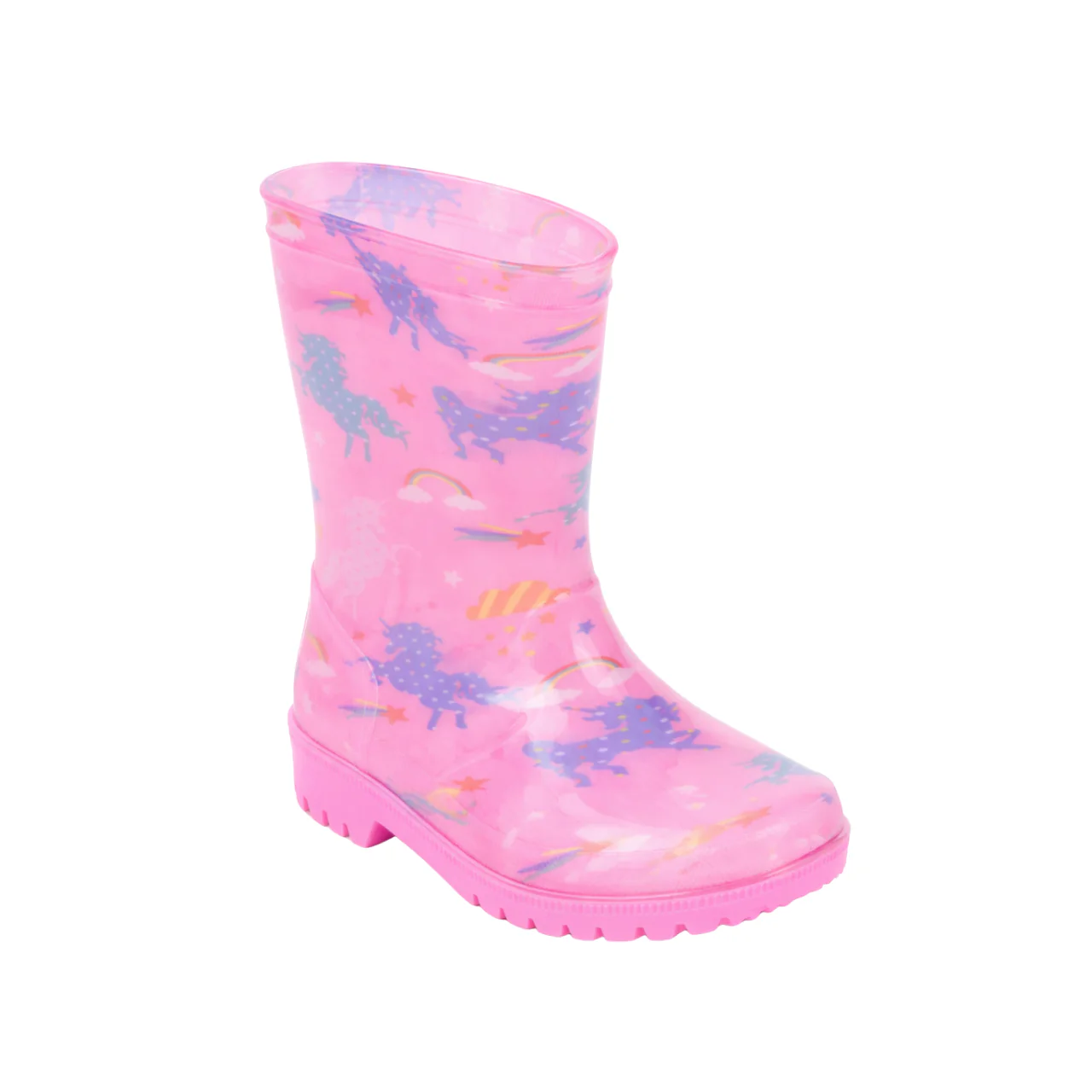 Kids’ Unicorn Print Pink Rain Boots