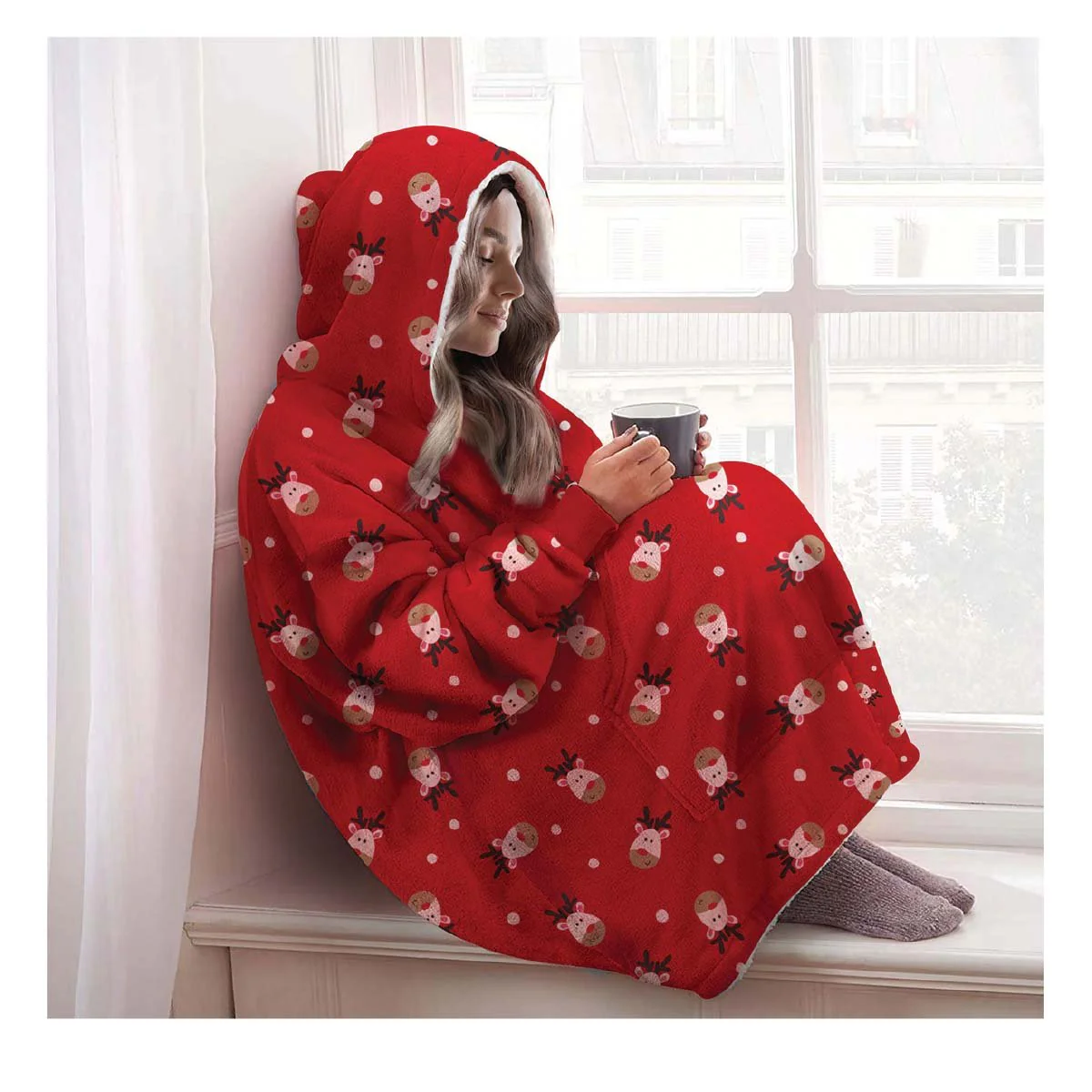 Lauren Taylor - Aop Reindeer Oversize Hoodie