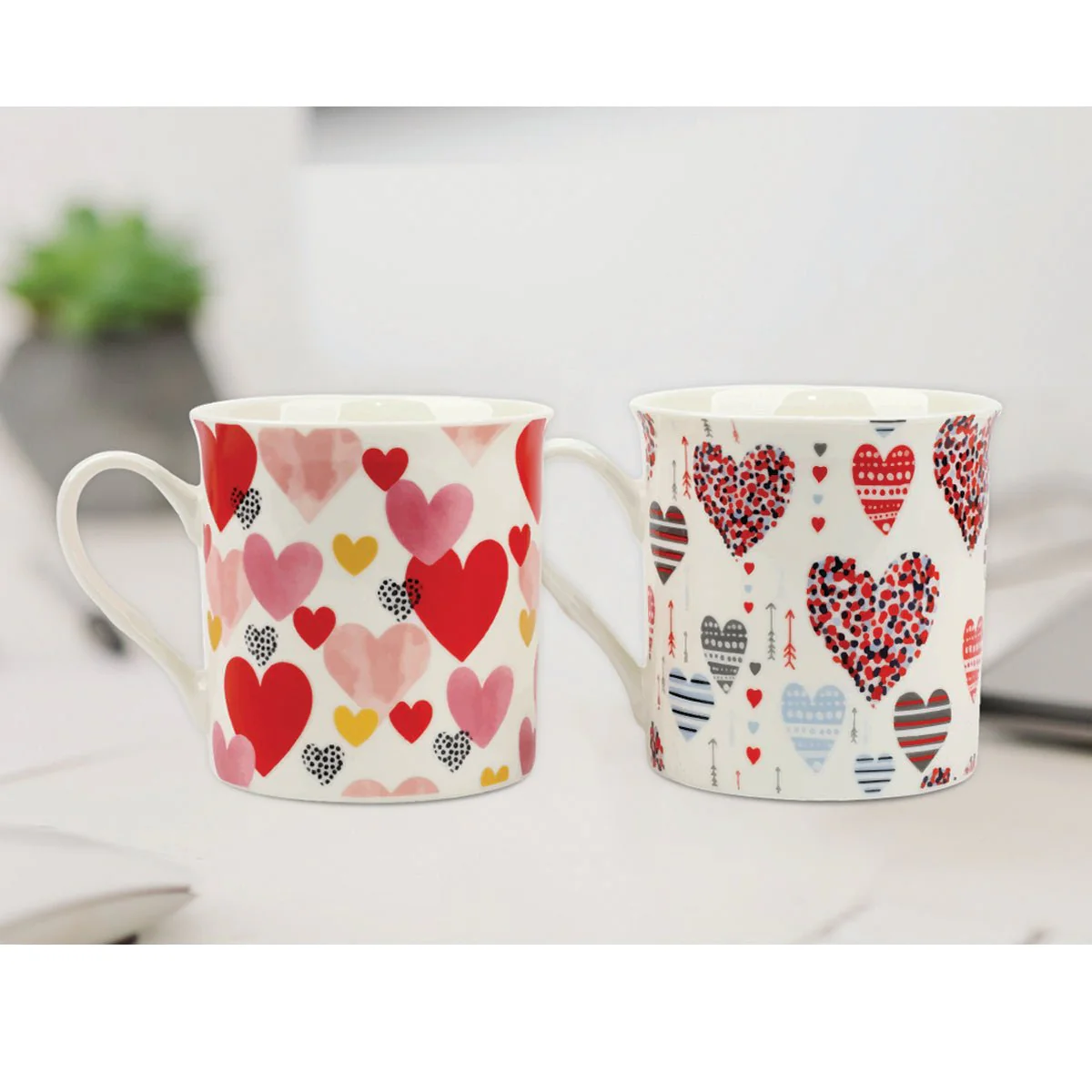 Lauren Taylor - New Bone China - "Hearts" Printed Mug - 11 Oz - Image 2