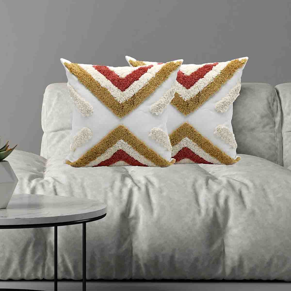 Lauren Taylor - Saffron Tufted Cotton Cushion - Image 2