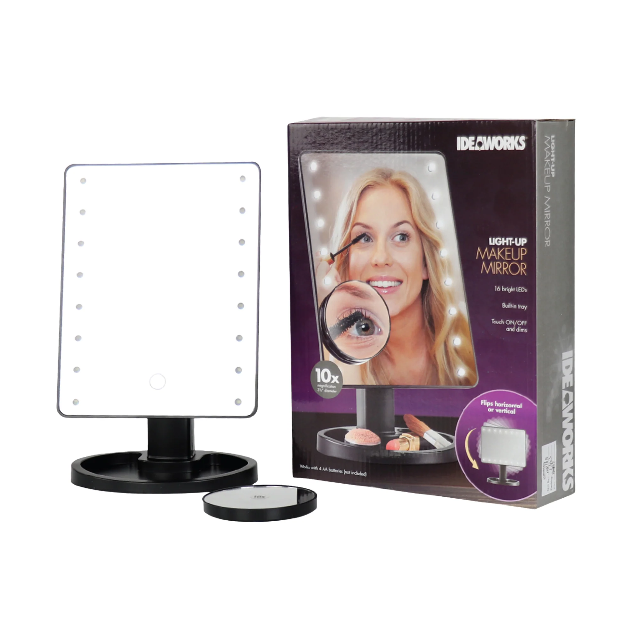 Light-Up Makeup Mirror with LED and 10x Magnification