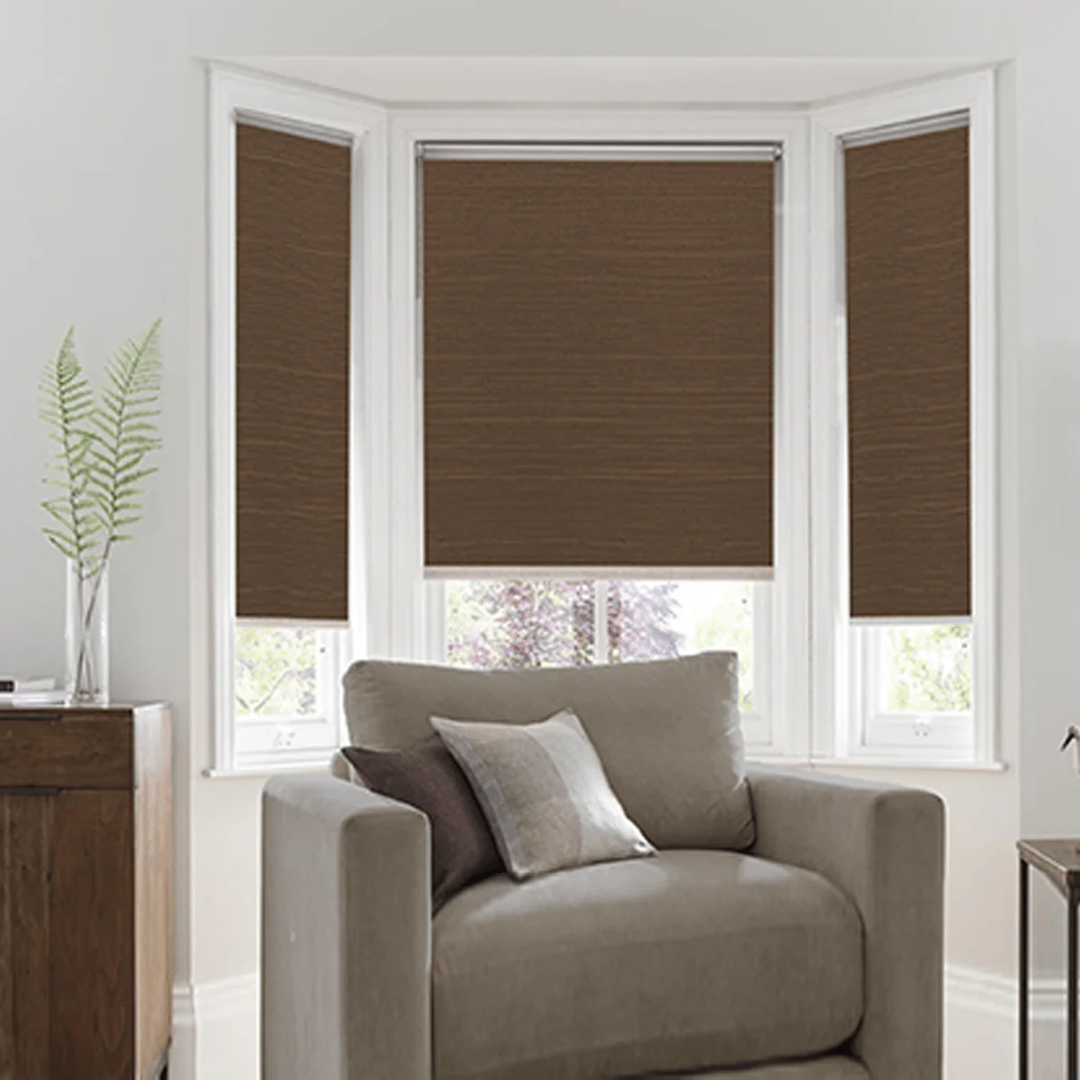Linen Look Daylight Roller Shades | Dark Grey - Image 7