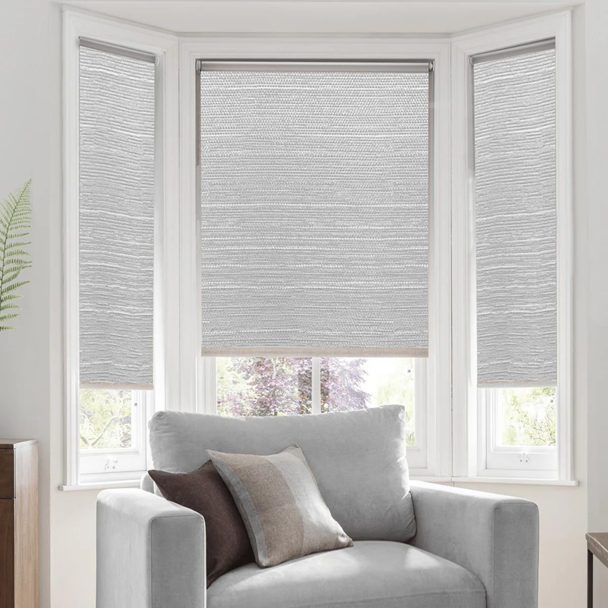 Linen Look Daylight Roller Shades | Grey - Image 3