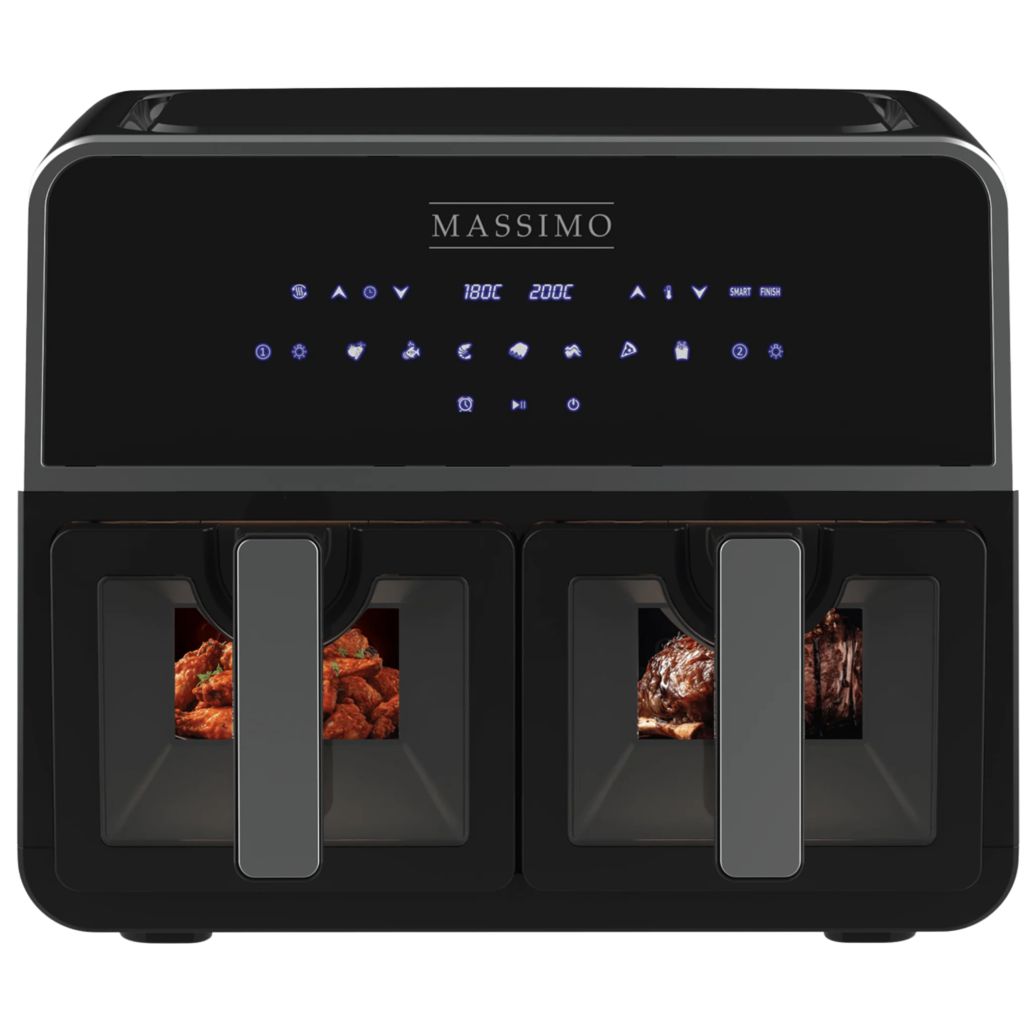 MASSIMO Dual Basket Air Fryer – 2 × 4.5L Capacity