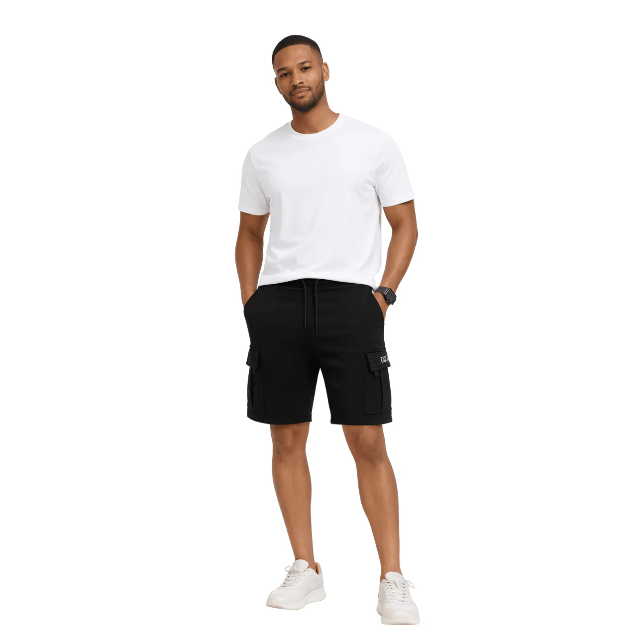 Men’s Knit Cargo Shorts with Drawstring Waist - Image 4