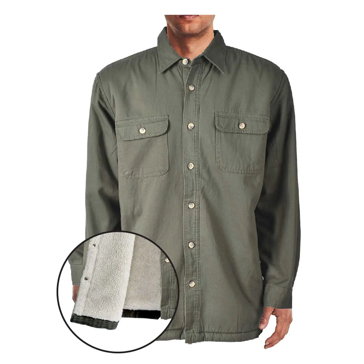 Men's Sherpa Lined Twill Jacket/green
