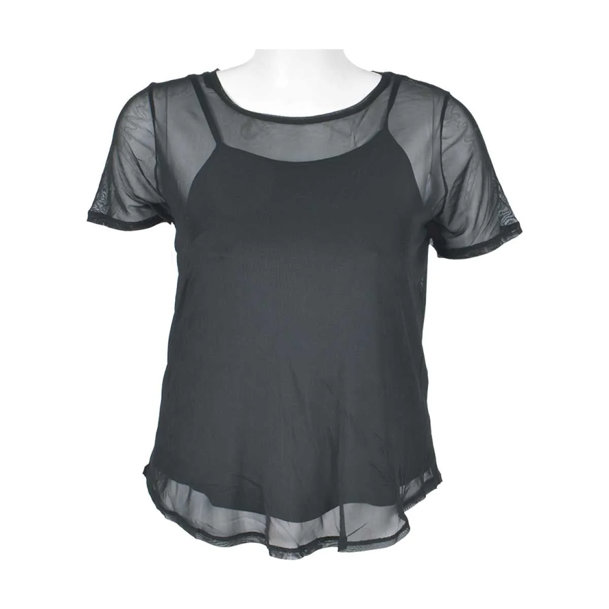 O/s Ladies Plus Black Tank And Sheer