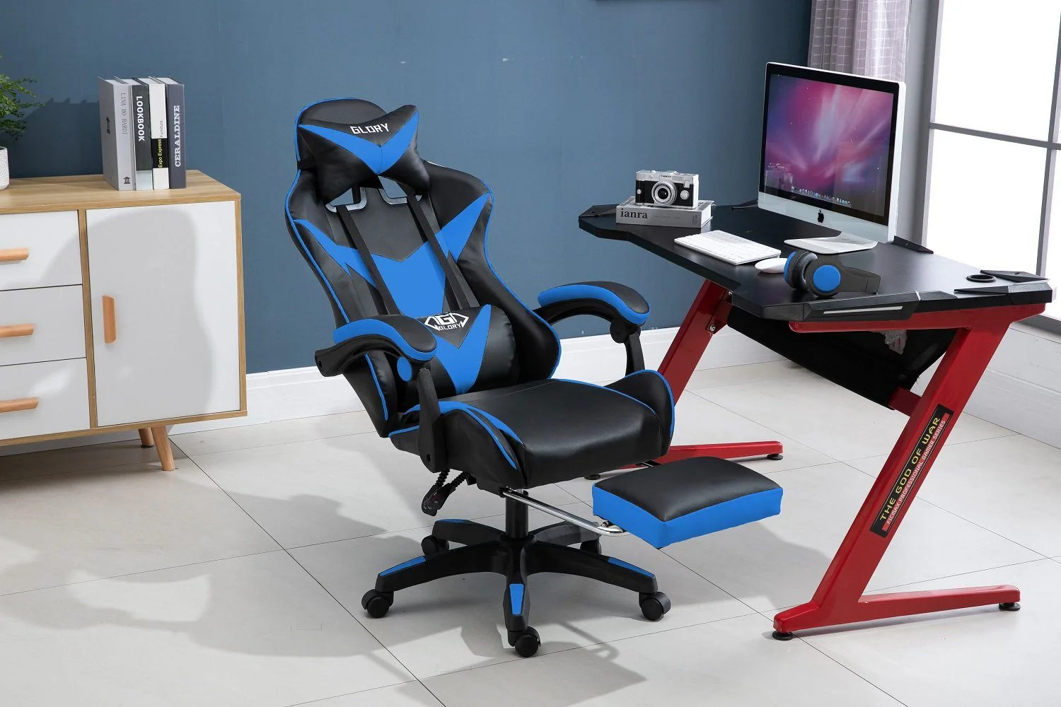 Office Gaming Chair with retractable footrest - Image 4