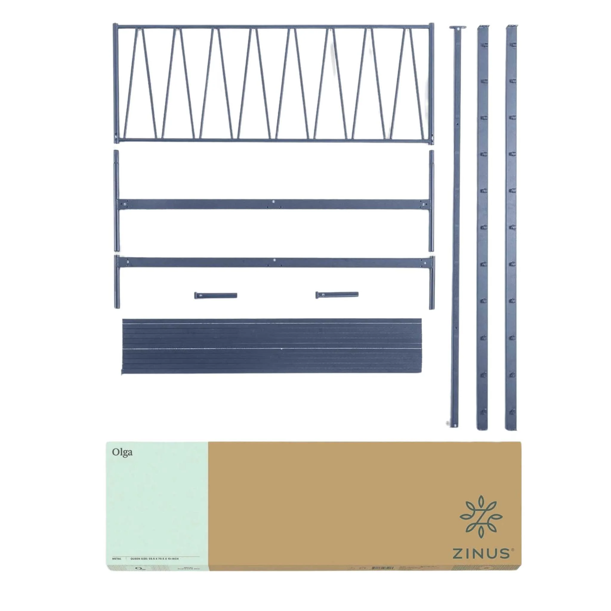 Olga Metal Platform Bed with Headboard (Full & Queen) - Image 4