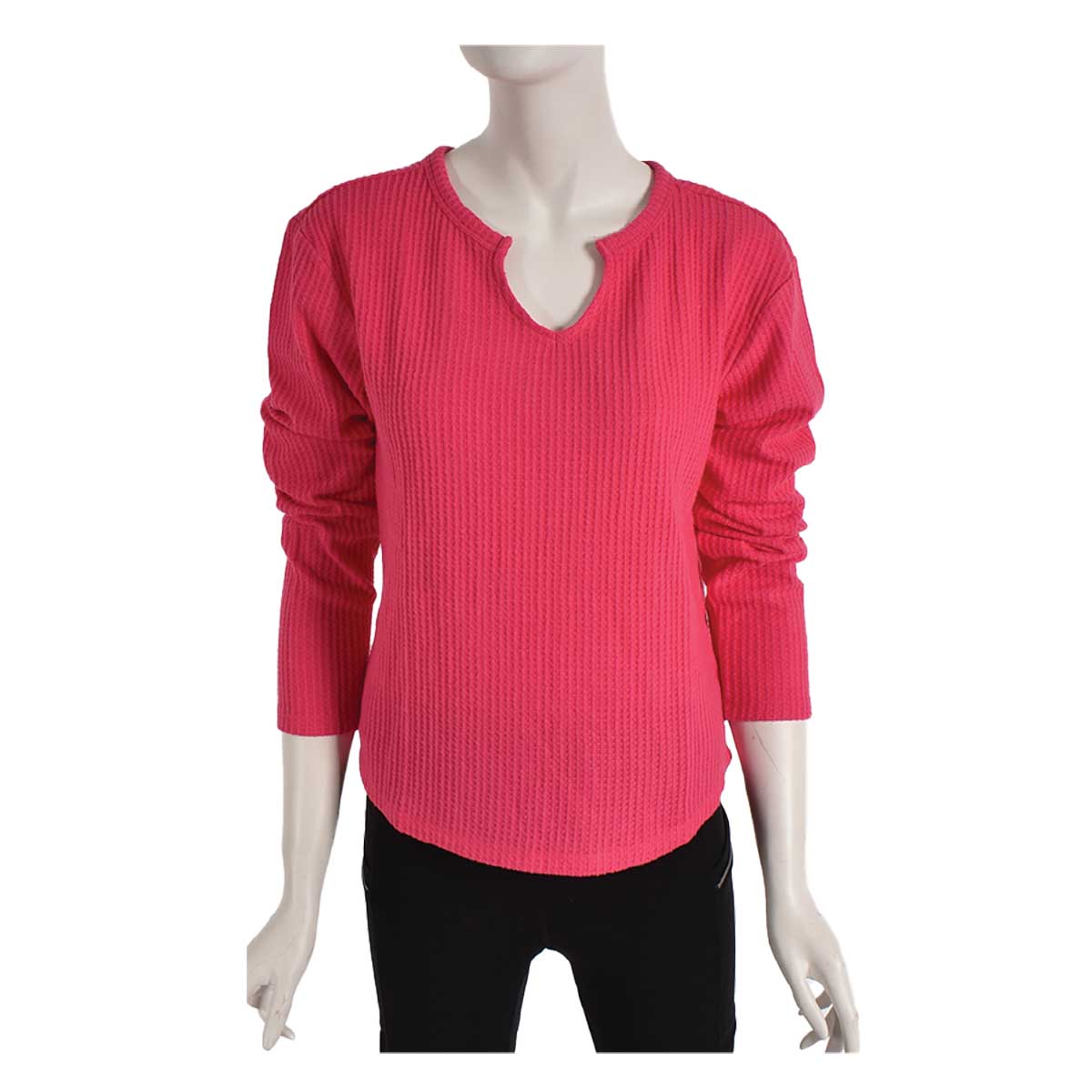 On Waffle Split Nk L/s Top