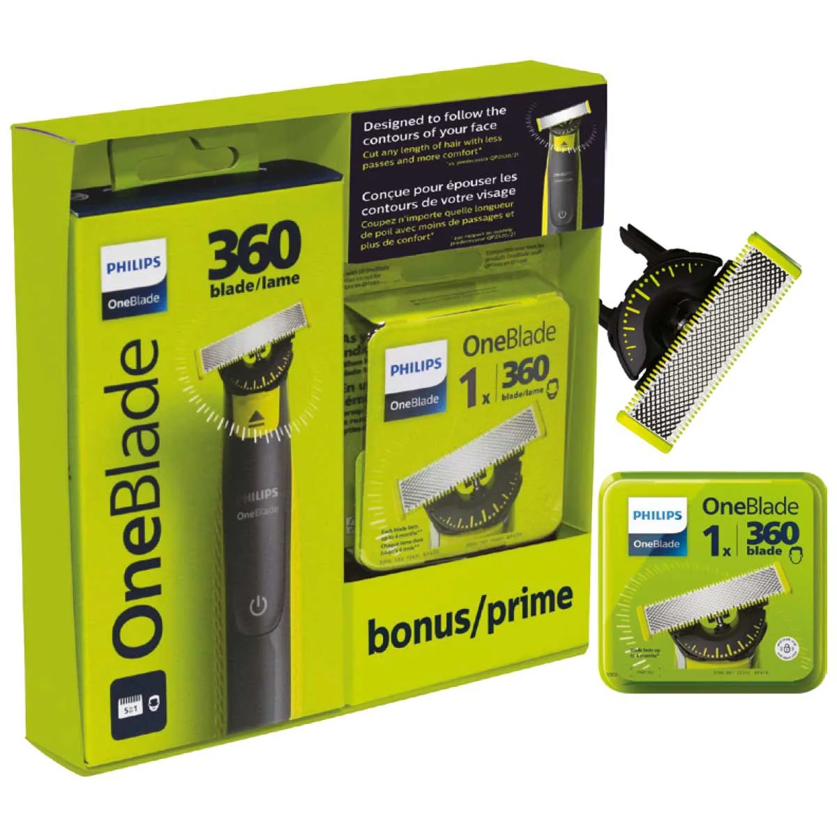 Philips One Blade 360 Trimmer with 3x Bonus 360 Blade