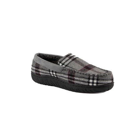 Plaid Memory Foam Moccasin Slippers - Image 2